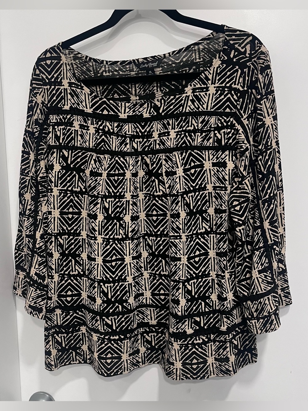 Lucky Brand Womens Top Blouse Size XL Boho Office Siren Cottagecore Festival